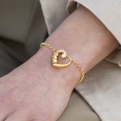 Bracelet Liens du Cœur Prénom avec Diamants - Vermeil 18ct