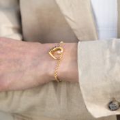 Bracelet Liens du Cœur Prénom avec Diamants - Vermeil 18ct