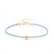 Ties of Heart Initial Bracelet - Green Cord [18K Gold Plated]