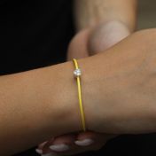 Ties of Heart Crystal Bracelet - Yellow Cord [Sterling Silver]