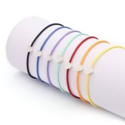 Ties of Heart Crystal Bracelet - Turquoise Cord [Sterling Silver]