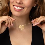 Ties of Heart Map Name Necklace [14 Karat Gold]
