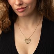 Ties of Heart Map Name Necklace [14 Karat Gold]