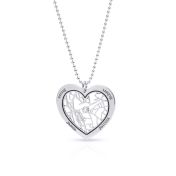 Ties of Heart Map Name Necklace [14 Karat White Gold]