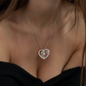 Erster Kuss Kette mit Kartenanhänger [versilbert]