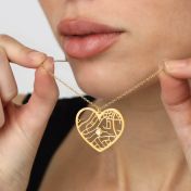 Collier Liens du Cœur Carte Délicate - Vermeil 18ct