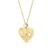 Ties of Heart Map Necklace With 1 Ct Diamond [18K Gold Vermeil]