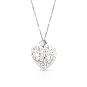 Ties of Heart Map Necklace With 1 Ct Diamond [Sterling Silver]
