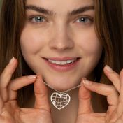 Crossed Ties of Heart Map Necklace [Sterling Silver]