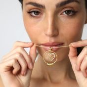 Collier Liens du Cœur Carte avec Prénoms [Vermeil 18ct]