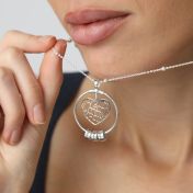 Ties of Heart Map Necklace with Names [Sterling Silver]