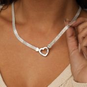 Ties of Heart Milanese Chain Name Necklace [Sterling Silver]