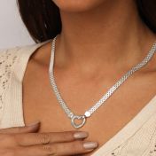 Ties of Heart Milanese Chain Name Necklace [Sterling Silver]