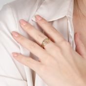 Bague Prénom Liens du Сœur - 3 Prénoms [Plaqué Or 18ct]