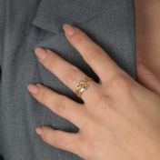 Banden van Hart Naam Ring - 3 Namen [18K Goud Vermeil]