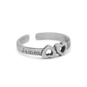Banden van het Hart Naam Ring - 2 Namen [Sterling Zilver]