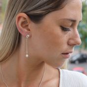 Pendientes de Perlas Lazos de Amor [Plata de Ley]