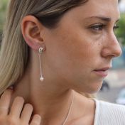 Pendientes de Perlas Lazos de Amor [Plata de Ley]