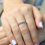 Bague Liens du Cœur avec Pierres de Naissance [Argent 925]