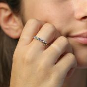 Bague Liens du Cœur avec Pierres de Naissance [Argent 925]