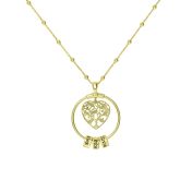 Collar con Nombre Amuletos de Mi Corazón [Bañado en Oro de 18K]