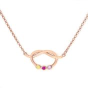 Collier Liens Porte-Bonheur avec Pierres de Naissance [Plaqué Or Rose 18ct]