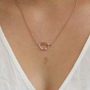 Collier Liens Porte-Bonheur avec Pierres de Naissance [Plaqué Or Rose 18ct]