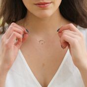 Collier Liens Porte-Bonheur avec Pierres de Naissance [Plaqué Or Rose 18ct]