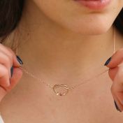 Collier Liens Porte-Bonheur avec Pierres de Naissance [Plaqué Or Rose 18ct]