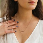 Collier Liens Porte-Bonheur avec Pierres de Naissance [Plaqué Or Rose 18ct]