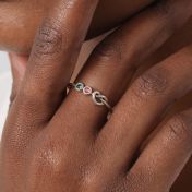 Banden van het Hart Geboortesteen Ring [Sterling Zilver]