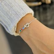 Banden van het Hart Geboortesteen Armband [Sterling Zilver]