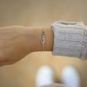 Banden van het Hart Geboortesteen Armband [Sterling Zilver]