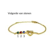 Banden van het Hart Geboortesteen Armband [18K Goud Vermeil]