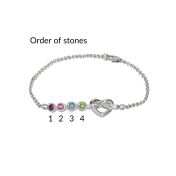 Ties of the Heart Birthstone Anklet [Sterling Silver]