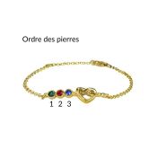 Bracelet Liens du Сœur avec Pierres de Naissance [Vermeil 18ct]