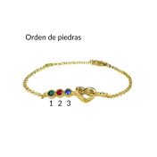 Pulsera Lazos del Corazón con Piedras de Nacimiento [Oro Vermeil de 18K]