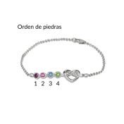 Tobillera de Piedra de Nacimiento Lazos del Corazón [Plata de Ley]