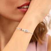 Banden van het Hart Geboortesteen Armband [Sterling Zilver]