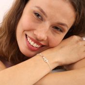 Banden van het Hart Geboortesteen Armband [Sterling Zilver]