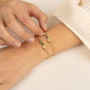 Bracelet Liens du Cœur avec Pierre de Naissance et Diamant – Vermeil 18ct