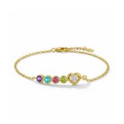 Bracelet Liens du Cœur avec Pierre de Naissance et Diamant – Vermeil 18ct