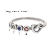 Banden van het Hart Geboortesteen Ring [Sterling Zilver]