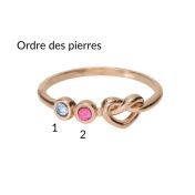 Bague Liens du Cœur avec Pierres de Naissance [Plaqué Or Rose 18ct]