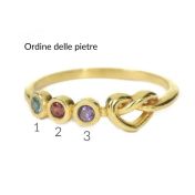 Anello Nodi del Cuore con Pietra di Nascita [Placcato Oro 18kt]