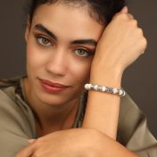 Herzensbindungen Armband aus Howlith [Silber]