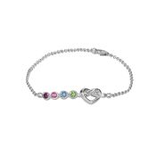 Bracelet Liens du Сœur avec Pierres de Naissance - Argent