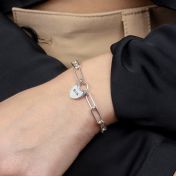 Ties of the Heart Initials Paperclip Bracelet [Sterling Silver]