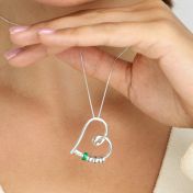 Collar de Nombres Lazos del Corazón con Colgante Verde [Plata de Ley]