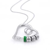 Collar de Nombres Lazos del Corazón con Colgante Verde [Plata de Ley]